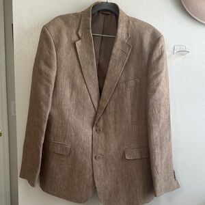 Tommy Hilfiger Tan Linen Sport Coat Classic Blazer Size 42